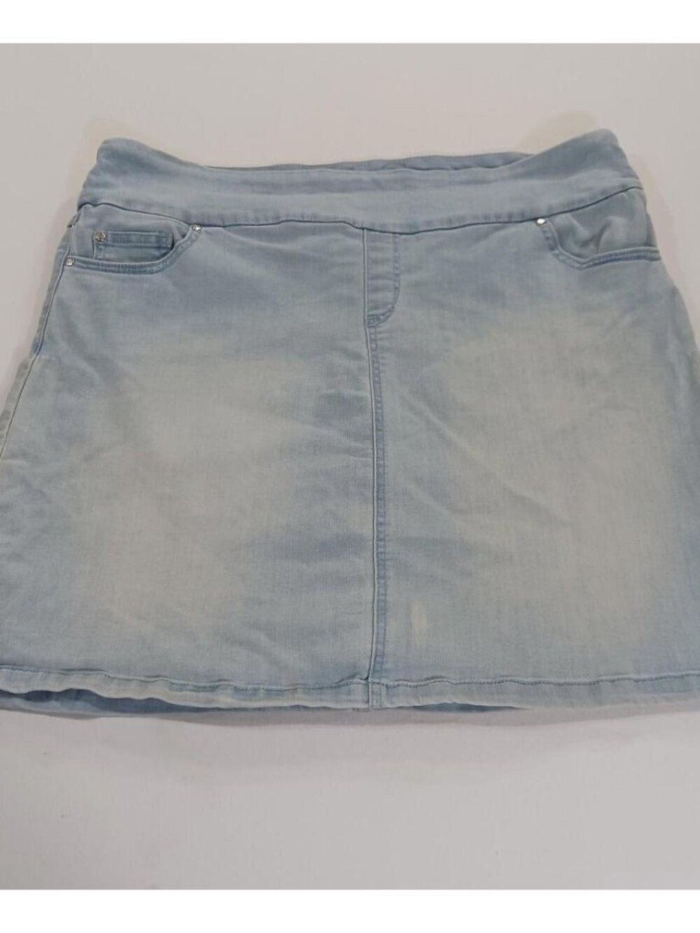 Blue Pull-On Stretch Mini Skirt